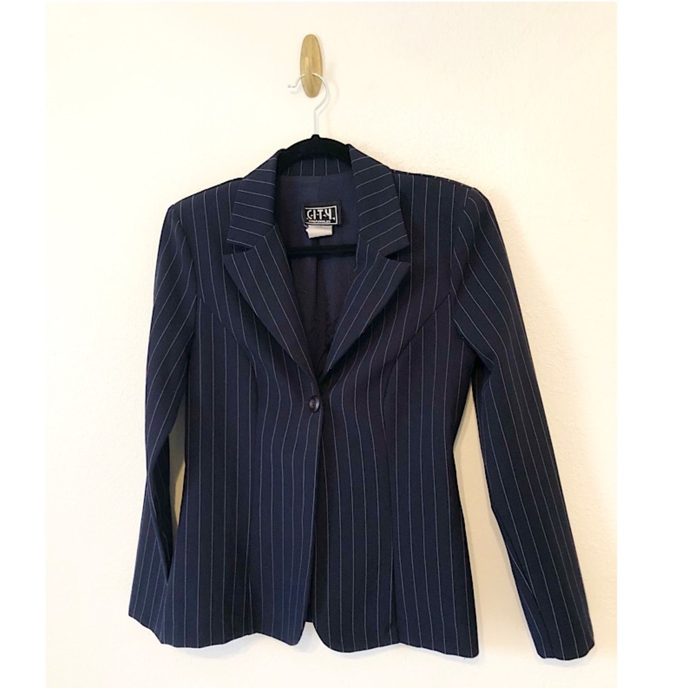 Vintage Navy Pinstripe Blazer
